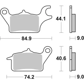 SBS "CT Scooter Carbon Tech" 222CT organinės stabdžių trinkelės Yamaha MW 125-300cc 14-22