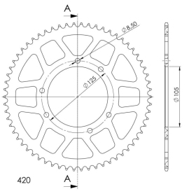 Supersprox Rear Sprocket Red 420 62T Aprilia / Derbi / Gilera / Peugeot / Rieju / Yamaha 50cc 00->