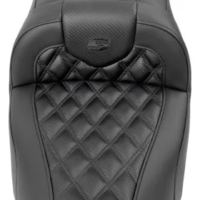 SADDLEMEN Road sofa Lattice Stitch Seat Black/Carbon Harley Davidson FLHX / FLTRX / FLTRXSE / FLHXSE 1823-1977 23-25