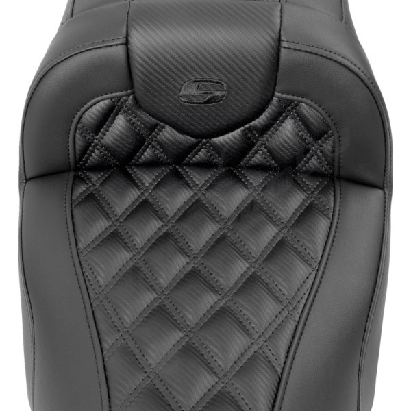 SADDLEMEN Road sofa Lattice Stitch Seat Black/Carbon Harley Davidson FLHX / FLTRX / FLTRXSE / FLHXSE 1823-1977 23-25