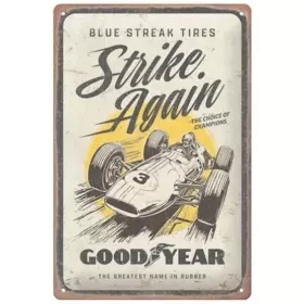 TIN SIGN 20x30 GOODYEAR BLUE STRIKES