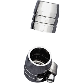 DRAG SPECIALTIES Grooved Chrome Hose Ends with Clamp 6,35mm 6pcs.