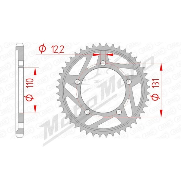 AFAM Steel Standard Rear Sprocket 525 42-46 teeth