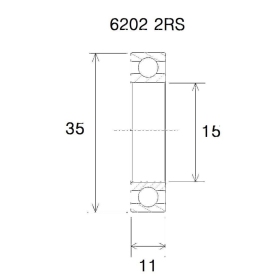 BLACK BEARING B3 Bearing 15x35x11 mm