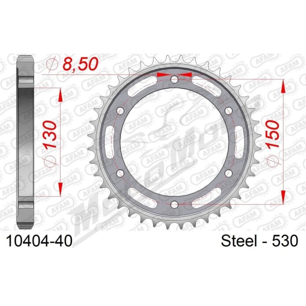AFAM Steel Standard Rear Sprocket 530 40 teeth HONDA NS / VFR 400 85-86