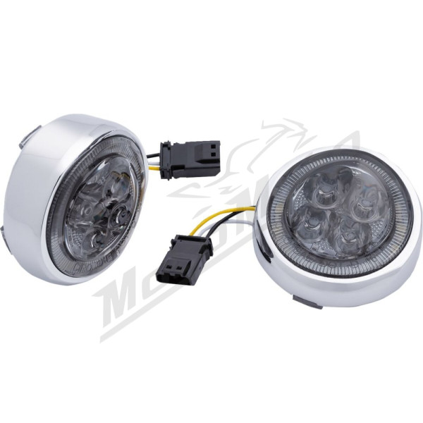 CIRO LED Fang® Front Signal Light Inserts HARLEY DAVIDSON FLD / FLFB / FLFBS / FLHC / FLHCS / FLHTCUTG / FLHTKSE / FLHXSE / FLSTC / FLSTF / FLSTFB / XL 883-1923 01-25