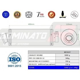 Duslintuvo bakelis Dominator Round HONDA CB 1300 2003-2012