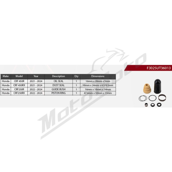 SHOWA Rear Shock Absorber Repair Kit Honda CRF 250-450cc 21-24
