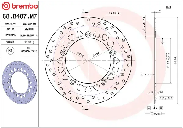 BREMBO Ore Prime Line Priekinis stabdžių diskas Honda CBR 125R 11-16
