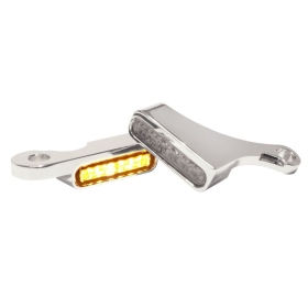 HEINZ BIKES LED Handlebar Turn Signals Chrome Harley Davidson FLS / FLSTN / FXSB / FXST / FXDBC 1690/1800 15-17