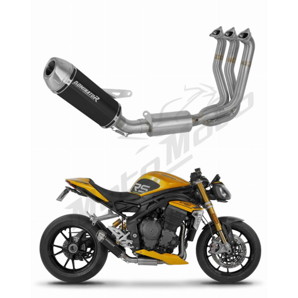 Dominator Full Exhaust System Collector Silencer S3 BLACK + dB killer Triumph Speed Triple 1200RS/RR 21-24