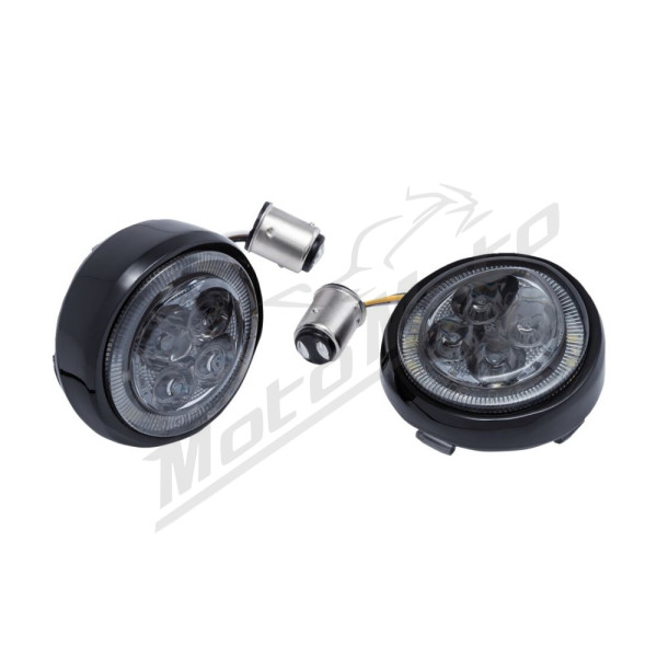 CIRO Fang® Front Turn Signal Light Inserts HARLEY DAVIDSON FLD / FLFB / FLH / FLHR / FLHRI / FLHRXS / FLHT / FLHTC / FLHTCU / FLHX / FLS / XL 883-1923 00-25