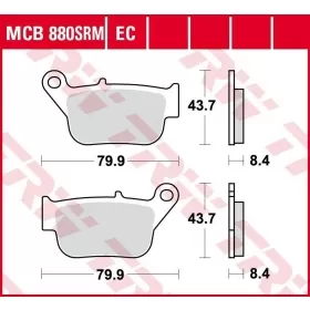 BRAKE PADS TRW MCB880SRM