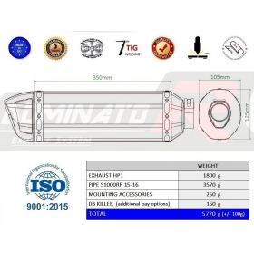 Duslintuvo kompl. Dominator HP1 BMW S1000RR 2015-2016