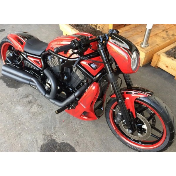 CULT WERK Front Fender Black Custom Harley Davidson 1130-1250cc 2002-2017