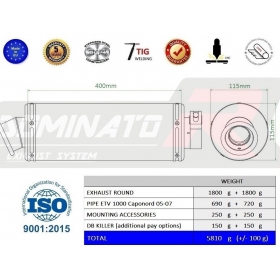 Exhausts kit Dominator Round APRILIA ETV 1000 CAPONORD 2005-2007