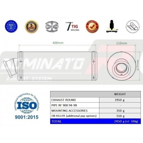 Duslintuvo bakelis Dominator ROUND SUZUKI RF 900 1994 - 1998