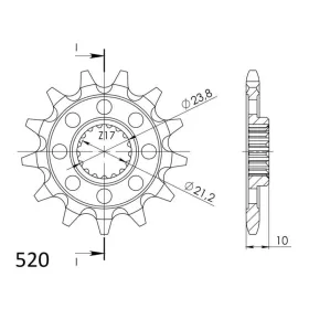 Supersprox Front sprocket SC 520 13T SC Suzuki RM-Z 450 13-24