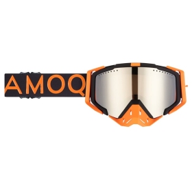 AMOQ Aster Snow Motocross / Snow Goggles Black / Orange (Silver Mirror)