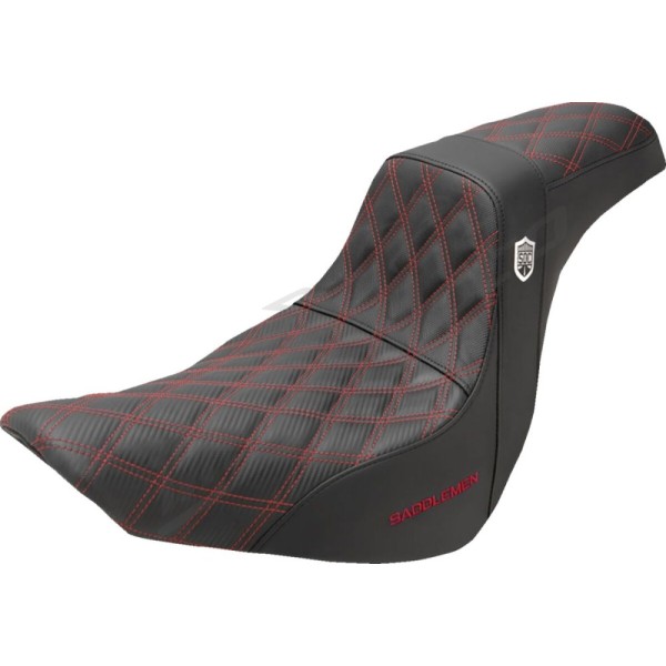 SADDLEMEN Pro Series SDC Performance Grip Seat Red Harley Davidson FLSB / FXLR / FXLRS / FXLRST 1750-1923cc 18-25