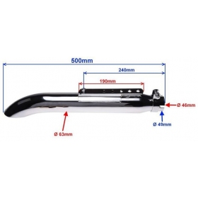 Universal exhaust (Lenght 500mm) Ø46-37mm