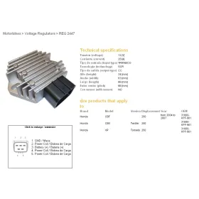 DZE Srovės lygintuvas Honda CB / CBF / VT / XL 250-750 04-15