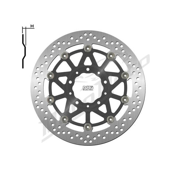 NG Priekinis plaukiojantis stabdžių diskas 310X80X5,5mm Kawasaki Z / ZZR 1000-1400cc 17-20