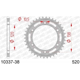 AFAM Steel Standard Rear Sprocket 520 38 teeth HONDA CBR 250-300cc 11-16