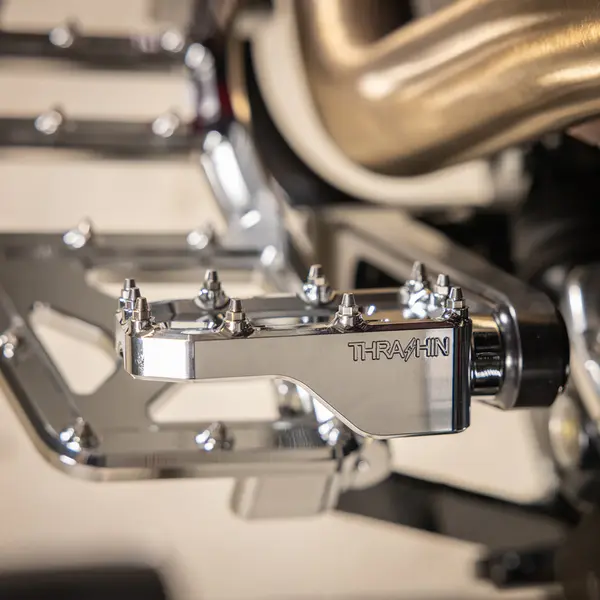 THRASHIN SUPPLY CO. Aggressor Brake Pedal Pad Chrome Harley-Davidson Electra / Road 1690-1868cc 14-20