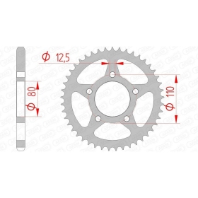 AFAM Steel Standard Rear Sprocket 525 40-46 teeth