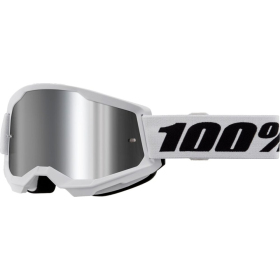100% Strata 2 Goggle White (Mirror Lens)