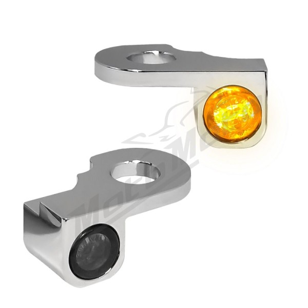 HEINZ BIKES NANO Series Handlebar Turn Signals Chrome Harley Davidson VRSCA / CRSAW / CRSCDX / VRSCR / VRSCX 1130/1250 02-17