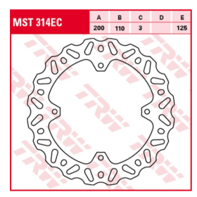 TRW Rear Brake Disc Wave KTM SX 85 2003-2010