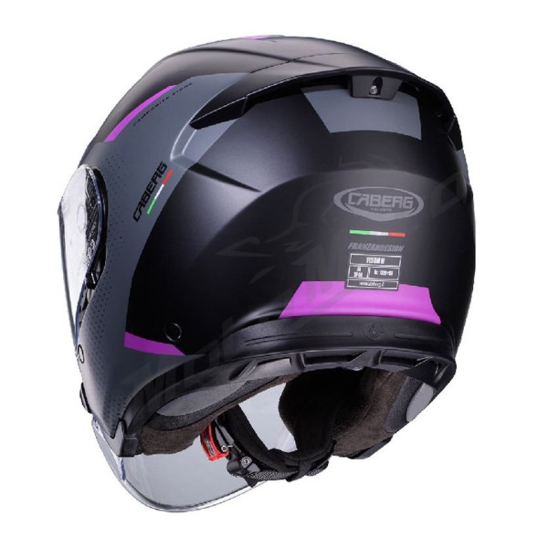 Open Jet Helmet Caberg Flyon II Boss Matte Black/Gray/Pink