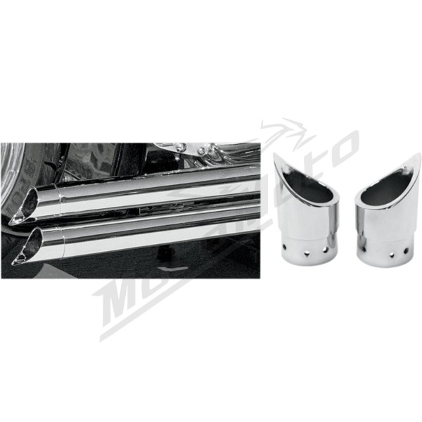 BARON Exhaust Tip SILVER YAMAHA XV / XVZ 1300-1700cc 99-13 
