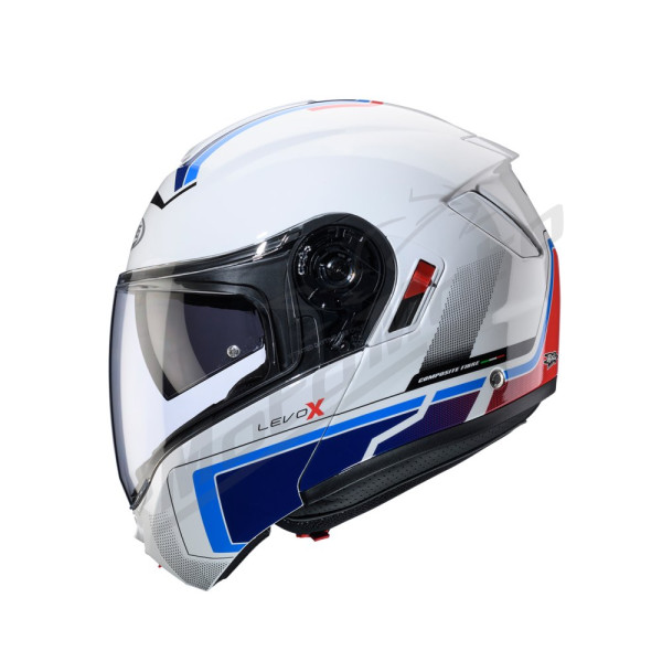 Flip-up Helmet Caberg Levo X Elite White/Blue/Gloss blue