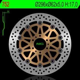 NG BRAKES 752 plaukiojantis stabdžių diskas HONDA CBR / CTX / GL / VFR / INDIAN ROADMASTER 400-1800 92-21