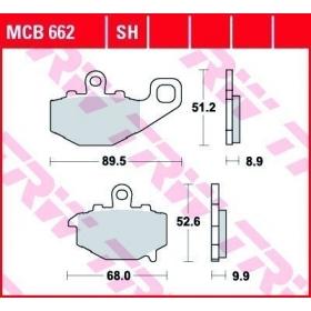 STABDŽIŲ TRINKELĖS TRW MCB662 STANDARD