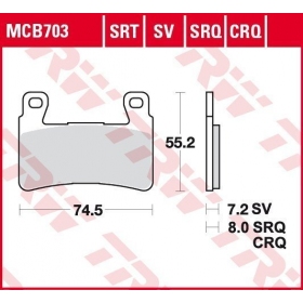 BRAKE PADS TRW MCB703 STANDARD