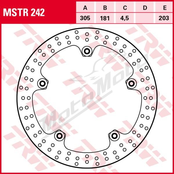 TRW Priekinis fiksuotas stabdžių diskas 305/181x4,5mm 5x203mm BMW F 750-1000 18-23