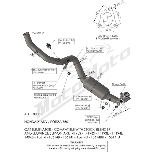 LEOVINCE 4-STROKE HEADER PIPES HONDA X-ADV 750 17-24