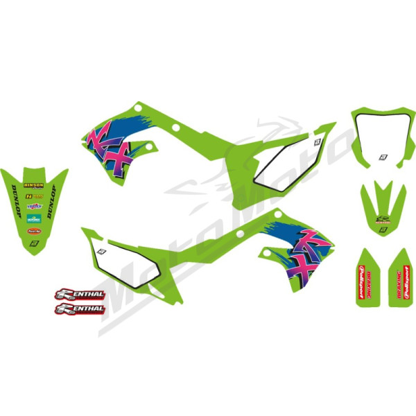 Blackbird Racing Grafikos lipdukų rinkinys „Retro“ Kawasaki KX 250-450cc 19-24
