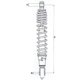 Rear adjustable shock absorber YAMAHA MAJESTY/ MBK SKYLINER 250cc 00-03 344mm Ø10 M8