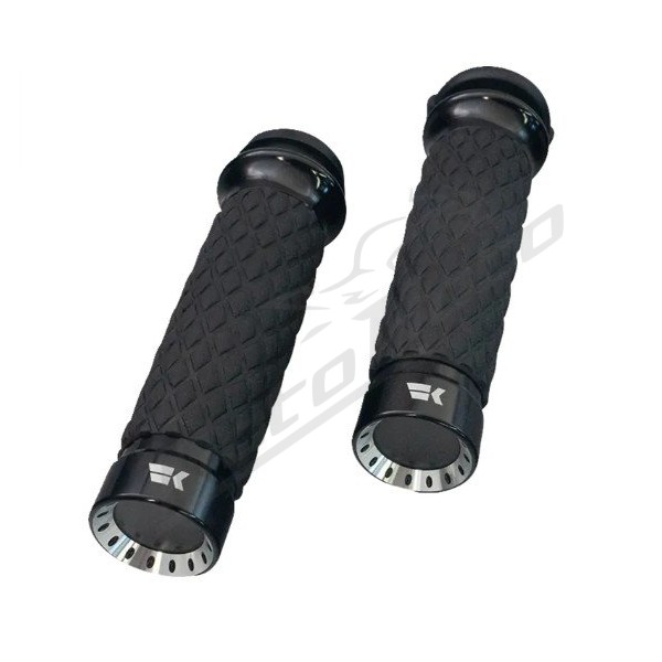 KHROME WERKS Turbine Grips 25,4mm Harley Davidson FLDE / FLFBS / FLHC / FLHR / FLHT / FLHX / FLSL / FLSTN / FLTRX / FXBR 1584-1923 08-25