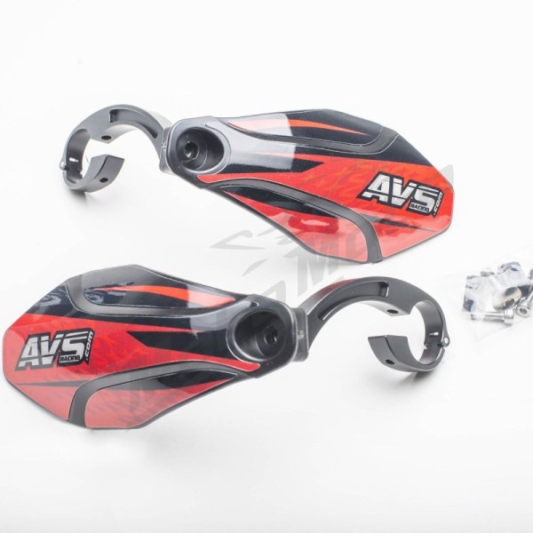 AVS RACING Handguards Kit with Aluminium supports Black/Red