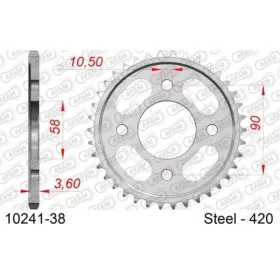 AFAM Standard Steel Rear Sprocket 420 38 teeth HONDA MSX / MONKEY 125cc 21-24