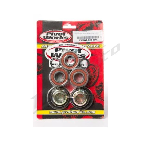 Pivot works rear wheel bearing set with waterproof bushings Kawasaki KX 125-500 97-04