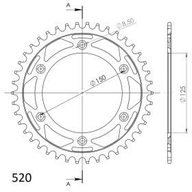 Supersprox Steel Rear sprocket KTM/Husqv./Husab. Black 42t