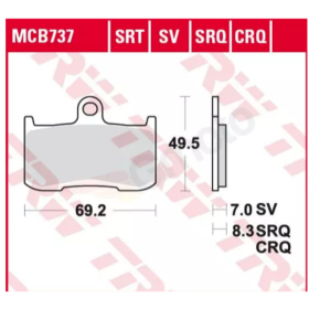 TRW KH347 Track Brake Pads Kawasaki / Suzuki 750-1300cc 03-21