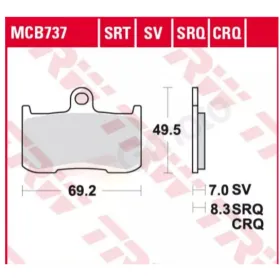 TRW KH347 Track Brake Pads Kawasaki / Suzuki 750-1300cc 03-21